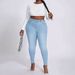 Women's Plus Size High Stretch Skinny Jeans, Comfortable Denim Pants With Tummy Control For Curvy Figures_mkmklike.com