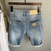 Men's Clothing Summer Slim Fit Denim Shorts Mid-Length Casual Trendy Blue Versatile Straight Five Point Pants Thin_mkmklike.com