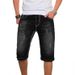 Men's Stretch Denim Shorts - Comfortable Slim Fit Casual Shorts For Summer, Blue & Black, S-2XL_mkmklike.com
