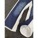 Men's Blue & White Contrast Denim Jeans – Straight To Slight Flare Cut (Retro High-Street Vibe, Unisex Styling)_mkmklike.com