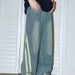 American Retro Washed Striped High Street Splicing Jeans Loose Straight Pants Couple Versatile Casual Trousers_mkmklike.com