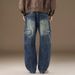 Men’s Light Wash Distressed Skinny Jeans – Slim Fit, Stretch Comfort, Vintage-Inspired, Retro Style (Sizes 28-38, Mid-Rise, Classic Blue)_mkmklike.com