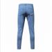Men's Stretch Skinny Jeans With Distressed Frayed Hem, Comfortable Slim Fit Denim Pants_mkmklike.com