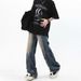 Patchwork Jeans High Street Trendy Oversized Straight Leg Wide Leg Trousers Style Heavyweight High End For Men And Women_mkmklike.com