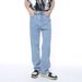 Men's Clothing Spring New Products Hong Kong Style Simple Classic Basic Washed Light Color Jeans Trend_mkmklike.com
