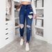 Women's Slim Fit Skinny Jeans High Elasticity Ripped Tight Fitting Pencil Pants European And American Standard Sizes_mkmklike.com