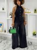 K New Collar Hanging Neck Single Breasted Backless Denim Jumpsuit For Women_mkmklike.com