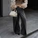 Women's Clothing Retro Deconstruction Style Reversible Jeans Y2k High Street Design Lengthened Casual Wide Leg Pants_mkmklike.com