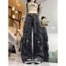 American Retro High Street Workwear Jeans For Women, Straight Wide-Leg Casual Pants, 2025 New Fashion Trend Long Pants_mkmklike.com