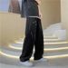 Men's Clothing Men's Straight Leg Jeans Light Blue Frayed Edge Cross Patterned Retro Trendy Youth Spring Fashion Pants_mkmklike.com