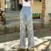 Lace Trim Denim Jeans For Women - Straight Leg, Vintage Style, Comfortable & Stylish Casual Pants_mkmklike.com