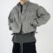 American Vujade Kenijima Style Boxy Short Width Washed Grey Denim Korean Version Jacket_mkmklike.com