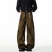 BOY Patchwork Dirty Dye Scimitar Jeans Unisex Straight Loose Wide Leg Design Sense Casual Cool Versatile Cargo Pants_mkmklike.com