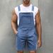 Pure 2025 Spring Summer New European Style Light Trendy Casual Denim Bib Shorts Men_mkmklike.com