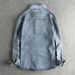 Men's Clothing Men's Retro Trendy Washed Distressed Denim Long Sleeved Shirt Casual Workwear Style Youth Jacket_mkmklike.com