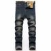 Men's Retro Stretch Jeans White Personalized Men's Pants_mkmklike.com