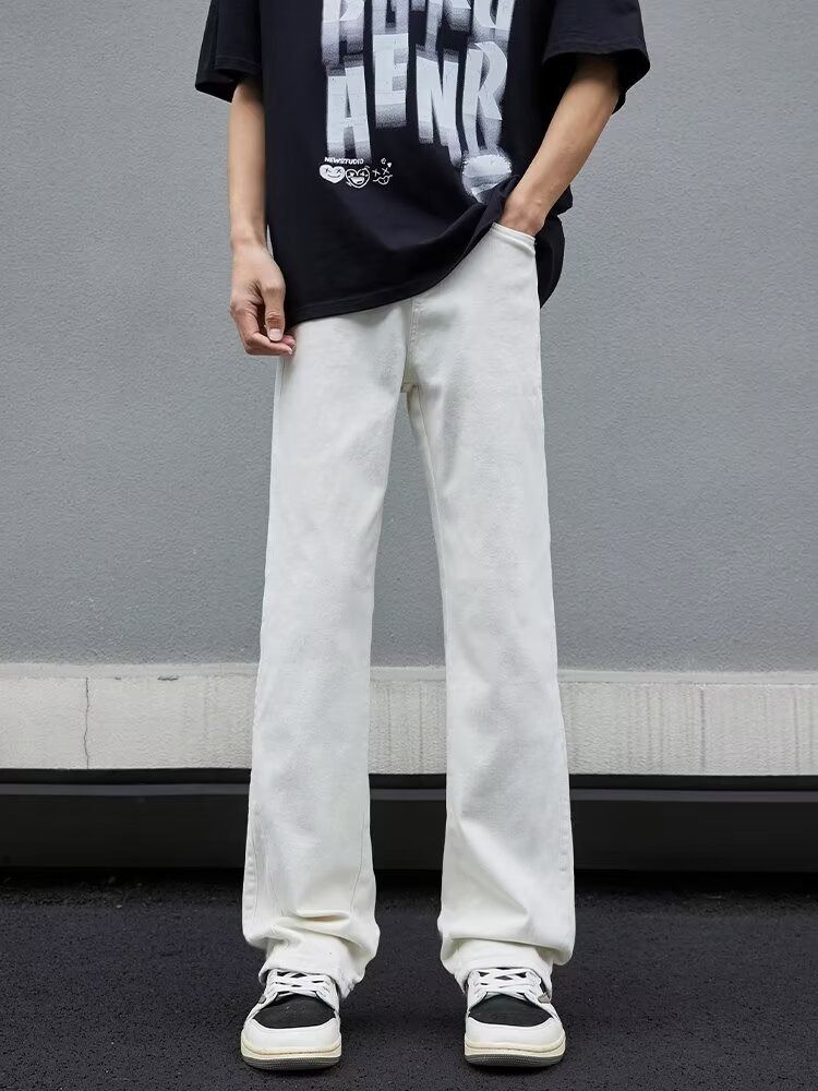 plus Size Flared Jeans American Style Slimming Straight Leg Casual Cropped Fashionable New_mkmklike.com