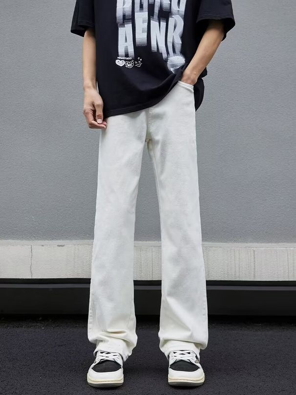 plus Size Flared Jeans American Style Slimming Straight Leg Casual Cropped Fashionable New_mkmklike.com
