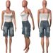5591 European And American Cross-border New Trendy Hot Girl Women's Shorts, Loose Elastic Denim Cargo Pants Wholesale_mkmklike.com