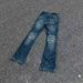 Leanfit Vintage Washed Jeans – Slim Bootcut Denim With Artistic Splatter Effect – High-Quality Stretch Cotton For Men & Women – Retro 90s Style_mkmklike.com