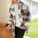 2025 Autumn Winter Foreign Trade Cross-Border European And American Men's Clothing Color Block Plaid Fleece Mid-Length_mkmklike.com