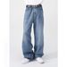 nirben Jeans| Basic Volume Style Fit Half Elastic Waist Loose Straight Denim Pants Available In Ten Colors_mkmklike.com