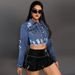 K Women's New Denim Fashion Style Ripped Tassel Top Jacket_mkmklike.com