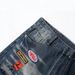 Men's Trendy Distressed Embroidered Shorts Loose Straight Leg Mid Waist Versatile Denim Shorts With Slight Stretch_mkmklike.com