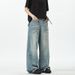 Men's Vintage Washed Distressed Jeans Light Blue Relaxed Wide-Leg Denim Pants 90s Streetwear Style Scraped Details_mkmklike.com