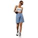 Women's High Waist Loose Fit Washed Denim Shorts – Trendy Distressed Casual Shorts With Stretch Comfort_mkmklike.com