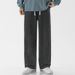 Muqiu Clothing ∣ Xintang Jean Men' Veratile Olid Color Looe Traight High Treet Elatic Wait Caual Wide Leg_mkmklike.com