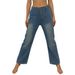 New European And American Style Cross-border Foreign Trade High-waisted Side-pocket Wide-leg Women's Jeans_mkmklike.com
