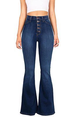 European and American foreign trade cross border supply 2024 spring and summer new high waist elastic flared jeans for women_mkmklike.com