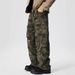 Military Green Camo Cargo Pants For Men - Streetwear Tactical Work Pants With Multi-Pockets & Straight Leg Design_mkmklike.com