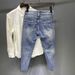 Men's Clothing Carefully Selected New Summer Men's Korean Denim Fashion Brand Casual Elastic Slightly Tapered Small Straight Jeans For Men_mkmklike.com