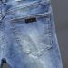 Men's Vintage Washed Denim Shorts – Retro Stretch Cargo Shorts With Printed Design, Loose Fit & Breathable For Summer (28-36)_mkmklike.com