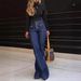 Women's Clothing Slimming And Stylish Flared High-Waisted Button-Fly Flare Jeans For Women – Slimming Vintage Bootcut Denim Pants With Stretch Fit_mkmklike.com