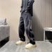 Streetwear Patchwork Cargo Jeans – Vintage Washed Utility Pants With Adjustable Drawstring & Asymmetrical Paneling (Unisex Oversized Fit)_mkmklike.com