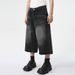 Men's Clothing Summer High Street Profile Wide Leg Drape Seven Point Jeans_mkmklike.com