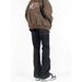 Nordmann Black Gray Flared Jeans Men American High Street Retro Wide Leg Floor-Length Pants Autumn Winter Loose Straight Casual_mkmklike.com
