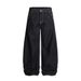 Fit Scimitar Jeans Trendy Brand High Street Vibe Design Green Decoration Loose Wide-Leg Men's Long Pants_mkmklike.com