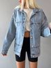 Women's Casual Long Sleeve Denim Jacket European American Style Drop Shoulder Button Front Loose Fit_mkmklike.com