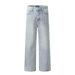 Light Washed Jeans For Men American Style Cleanfit Street Fashion Pocket Design Loose Straight Long Pants_mkmklike.com