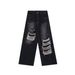 Men's Clothing Street Design Patch Ripped Jeans Men's Niche Ins Trend Loose Straight Pants_mkmklike.com