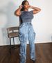 Women’s High-Waisted Straight-Leg Jeans – Multi-Pocket Utility Denim Pants, Vintage Wash (S-XXXL, Blue & Grey)_mkmklike.com