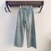 Women's Clothing Women's Wide Leg Jeans Loose Casual Trousers Sparkling Diamond Washed Denim Versatile For Formal & Casual_mkmklike.com