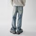 Men's Clothing & Archer0603 & Autumn/Winter American Retro High Street Distressed Washed Flared Jeans Men's Loose Whiskered Wide Leg Pants_mkmklike.com