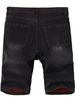 Men's Denim Shorts Stretch Multi Craft Black Shorts With Holes, Fashionable And Versatile, Wear-resistant Mid Length Pants For Summer_mkmklike.com