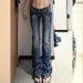 plus Size Rhinestone Embroidered Jeans for Women Low Rise Floor Length Y2K Millennium Style Casual Cotton Polyester Spring 2025_mkmklike.com