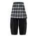 Two-Piece Loose Scimitar Pants Niche Trendy Brand Men's Fashion Design Plaid Detachable Zipper Curved Wide-Leg_mkmklike.com